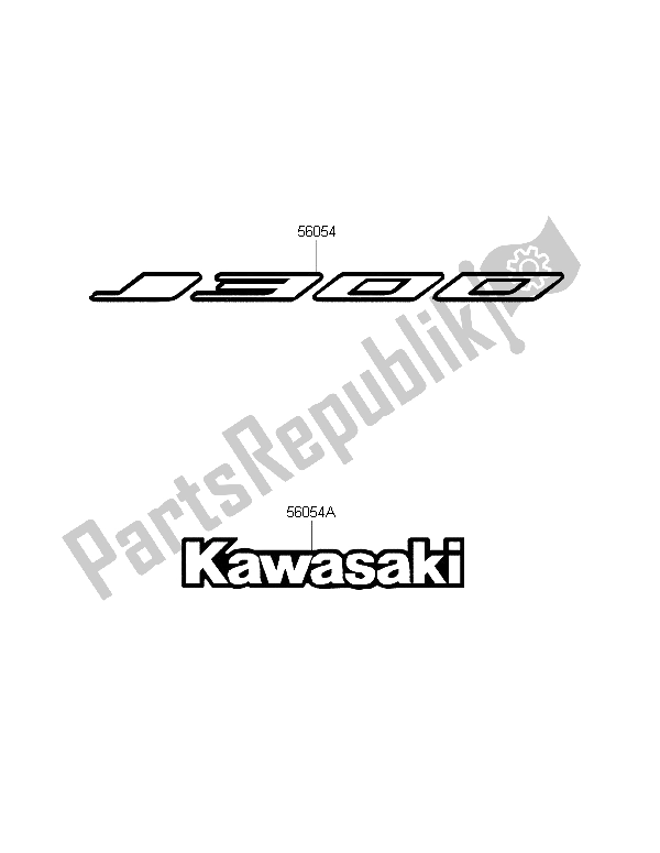 Tutte le parti per il Decalcomanie (nero) del Kawasaki J 300 2015