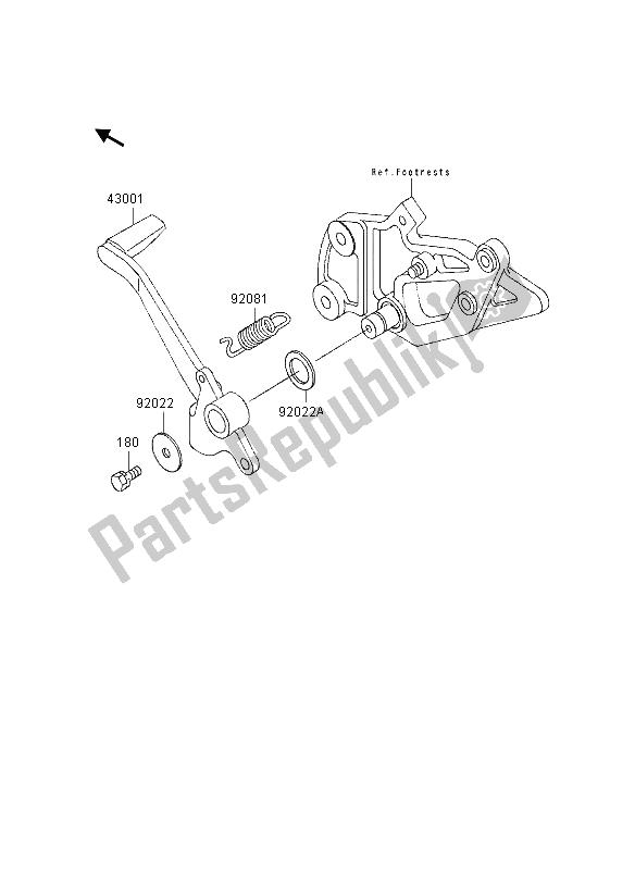Tutte le parti per il Pedale Del Freno del Kawasaki GPZ 500S UK 1995