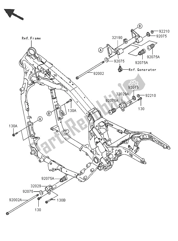 Toutes les pièces pour le Montage Moteur du Kawasaki VN 1600 Classic Tourer 2005