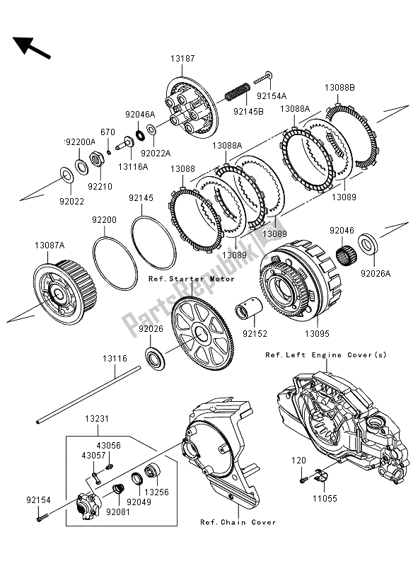 Toutes les pièces pour le Embrayage du Kawasaki VN 1700 Voyager ABS 2012