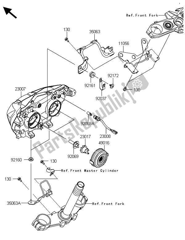 Todas las partes para Faro (s) de Kawasaki Z 800 CDS 2013