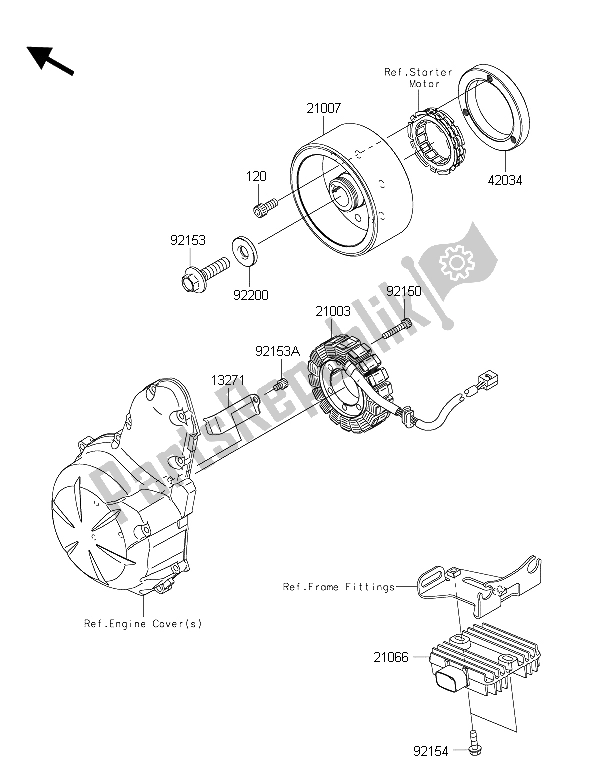 Wszystkie części do Generator Kawasaki ER 6F ABS 650 2015