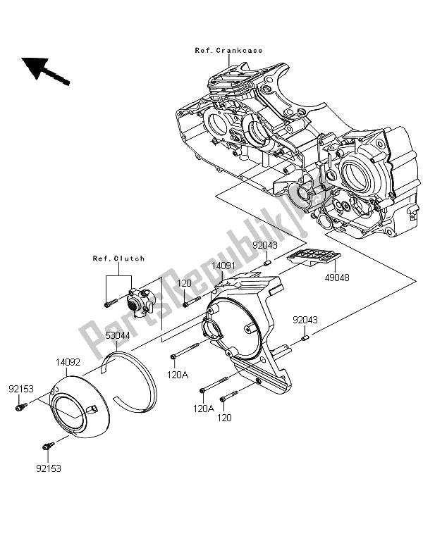 All parts for the Chain Cover of the Kawasaki VN 1700 Voyager Custom ABS 2012