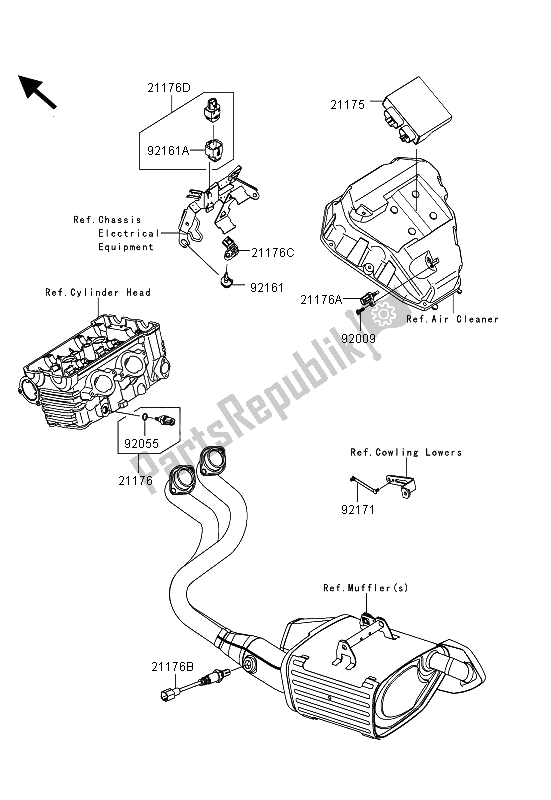 All parts for the Fuel Injection of the Kawasaki ER 6F ABS 650 2013