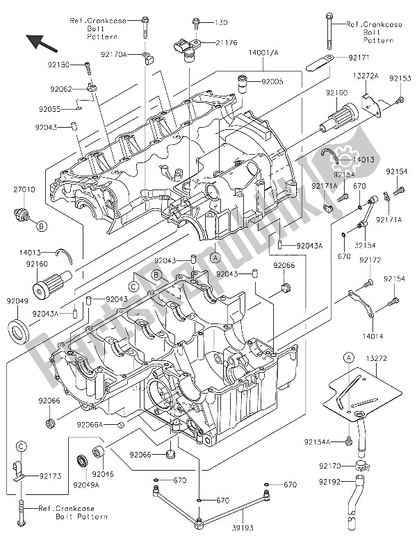 Todas las partes para Caja Del Cigüeñal de Kawasaki Z 800 ABS 2016