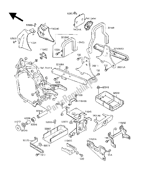 All parts for the Battery Case of the Kawasaki VN 15 SE 1500 1988