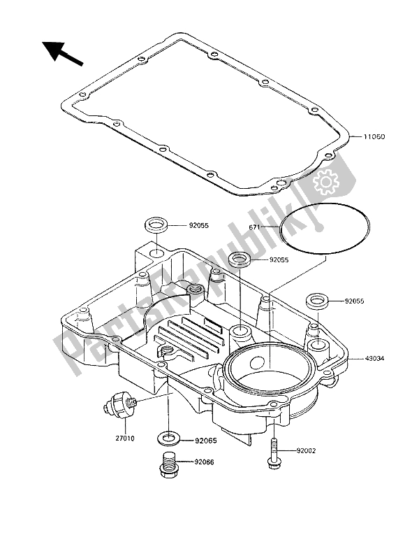 Wszystkie części do Miska Olejowa Kawasaki GPX 600R 1994