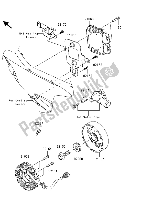 All parts for the Generator of the Kawasaki Ninja ZX 10R ABS 1000 2013