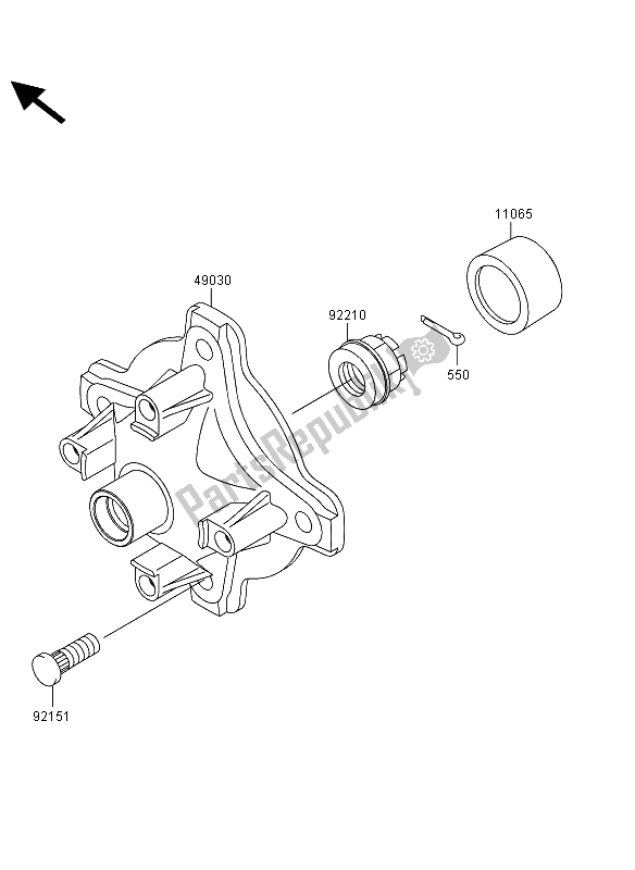 All parts for the Front Hub of the Kawasaki KVF 360 4X4 2011