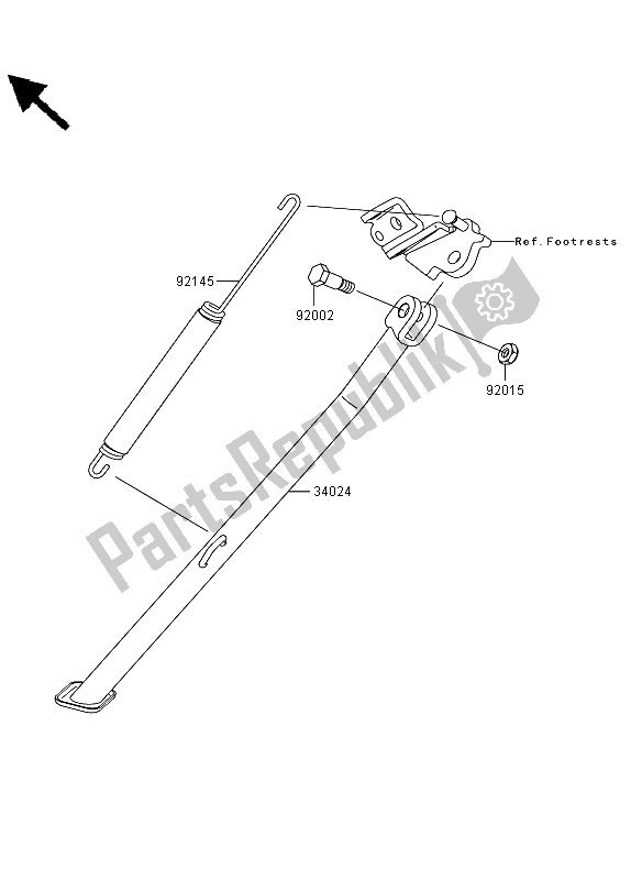 All parts for the Stand of the Kawasaki KLX 450R 2012