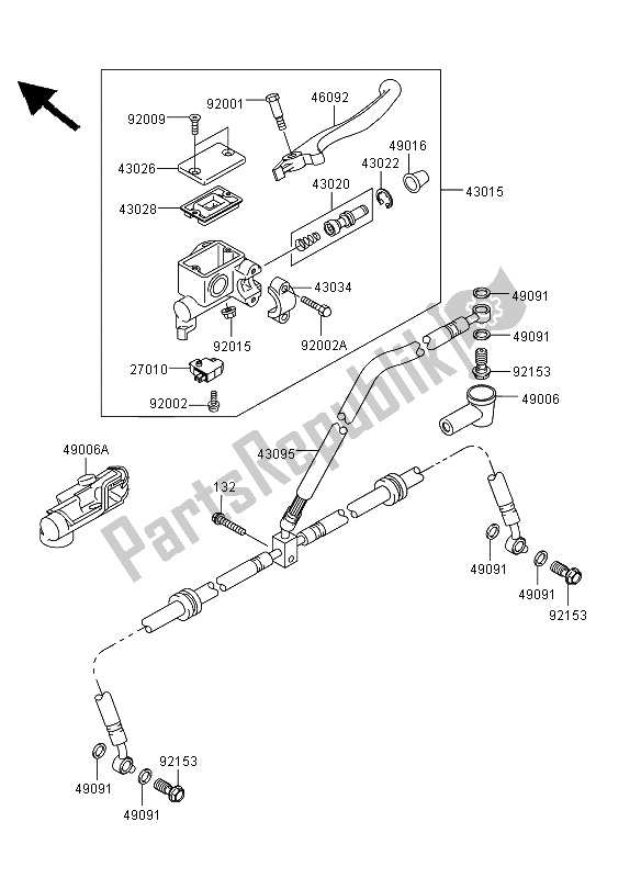 All parts for the Front Master Cylinder of the Kawasaki KVF 360 4X4 2011