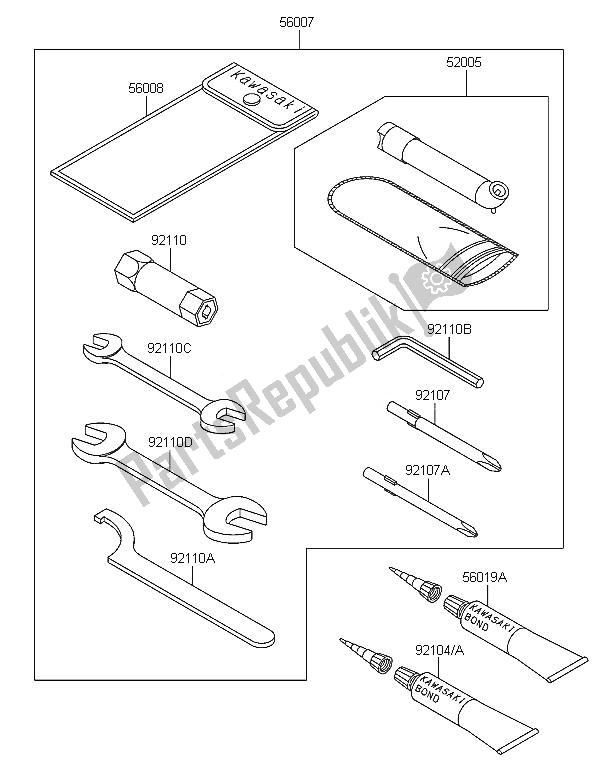 Tutte le parti per il Strumenti Proprietari del Kawasaki KVF 750 4X4 2005