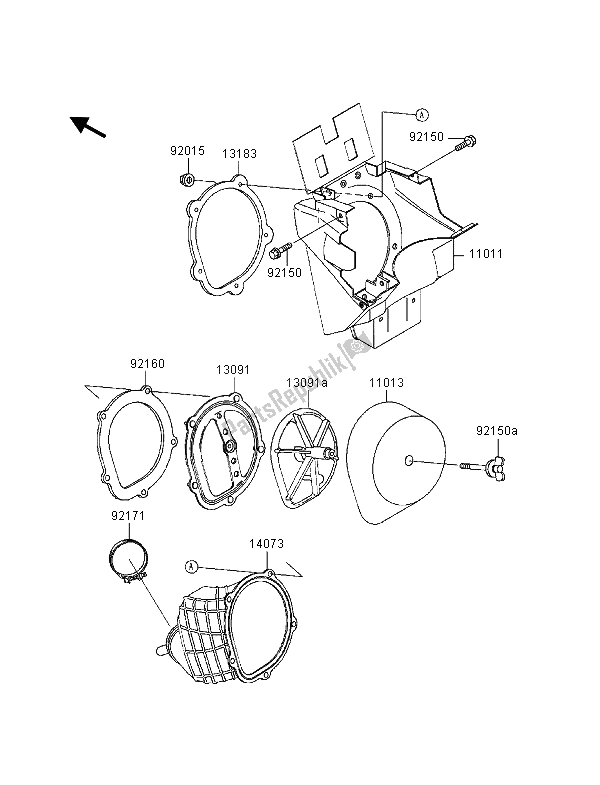 Tutte le parti per il Filtro Dell'aria del Kawasaki KX 125 2000