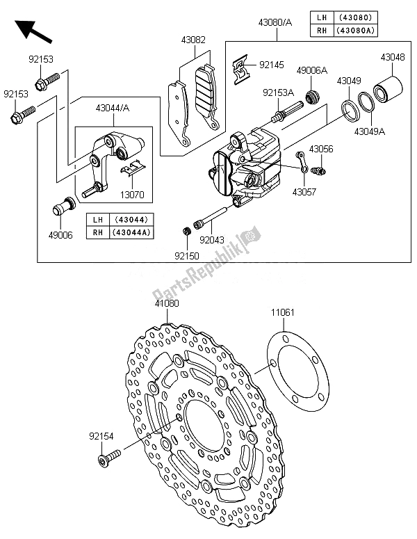 Todas las partes para Freno Frontal de Kawasaki Z 800E Version 2014