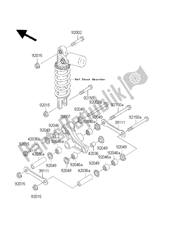 All parts for the Suspension of the Kawasaki Ninja ZX 7R 750 2001