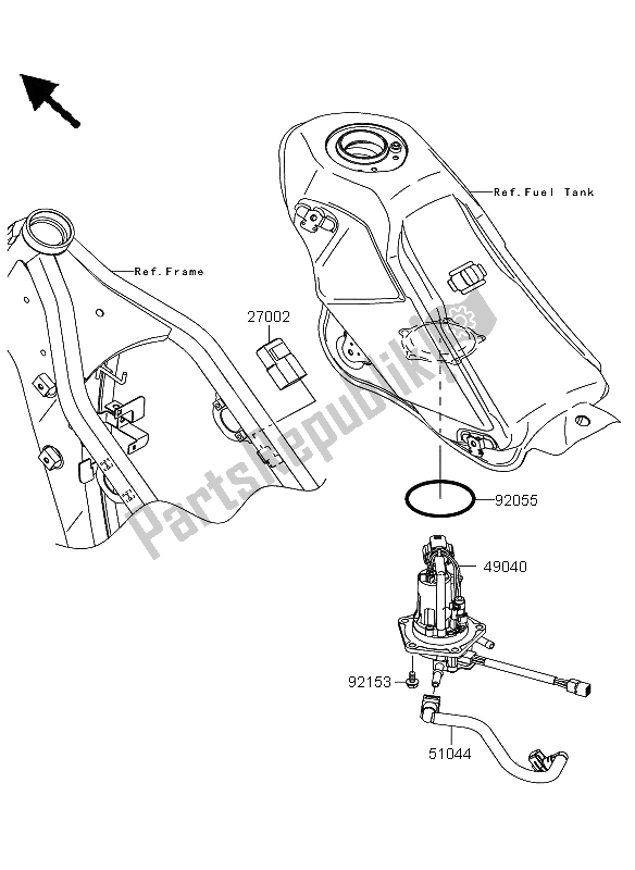 Wszystkie części do Pompa Paliwowa Kawasaki KLX 250 2012