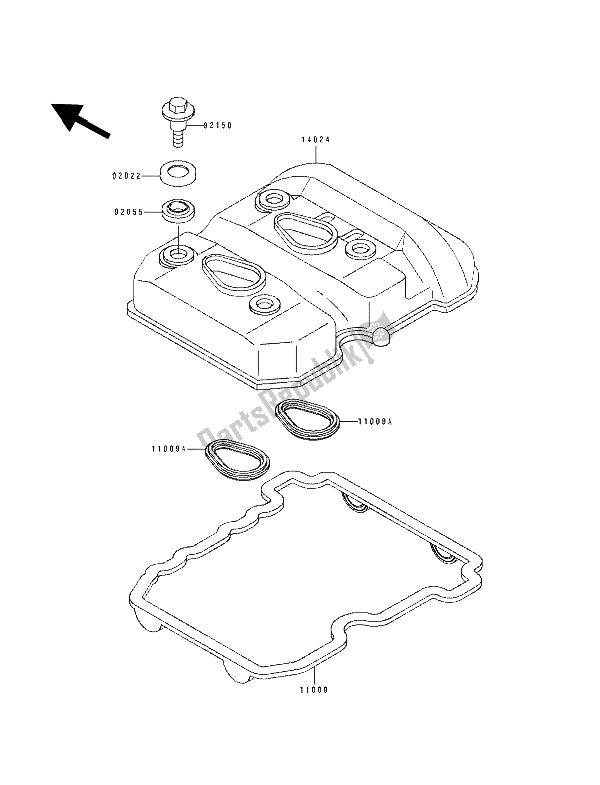 Tutte le parti per il Coperchio Della Testata del Kawasaki EL 250E 1993