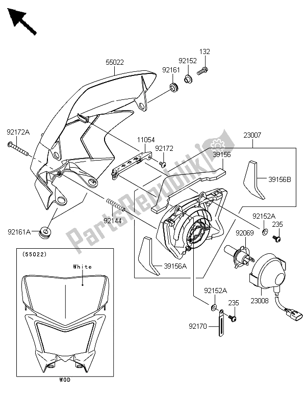 Todas las partes para Faro de Kawasaki KLX 450 2013