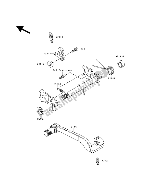 Todas las partes para Mecanismo De Cambio De Marcha de Kawasaki KDX 200 1994