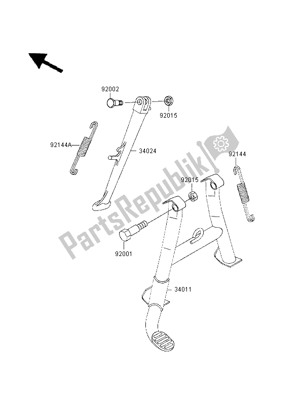 Tutte le parti per il In Piedi del Kawasaki Zephyr 750 1995