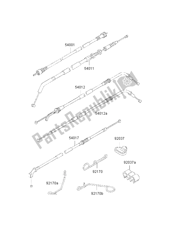 All parts for the Cables of the Kawasaki ZZ R 600 2002