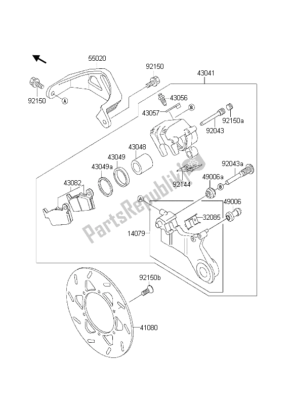 Toutes les pièces pour le Frein Arriere du Kawasaki KLX 300R 2000