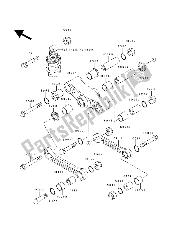 All parts for the Suspension of the Kawasaki GPZ 500S 1993