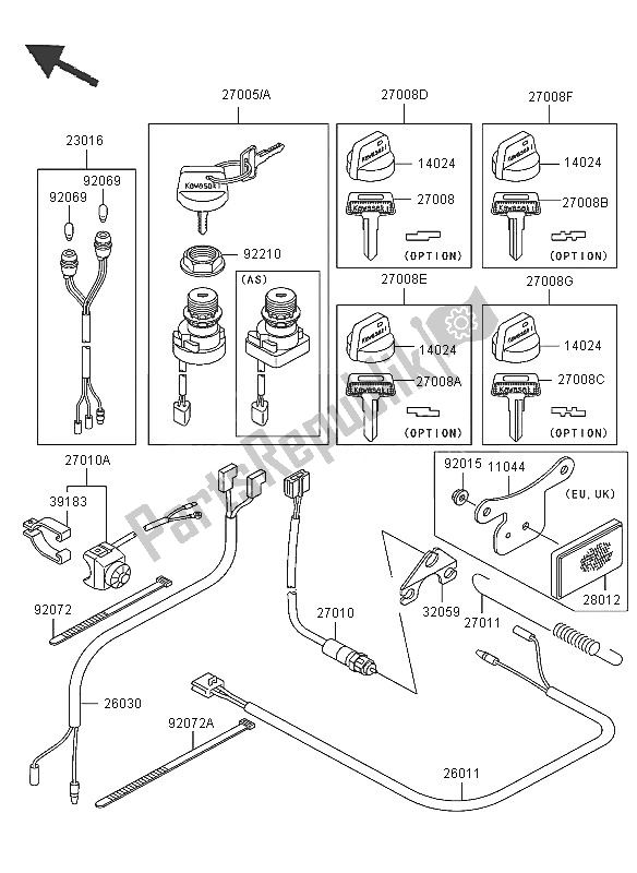 Tutte le parti per il Interruttore Di Accensione del Kawasaki KLF 300 2005