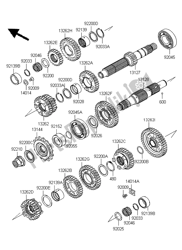 All parts for the Transmission of the Kawasaki ER 6N 650 2009