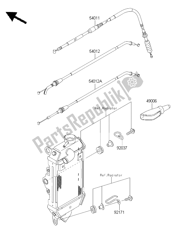 Alle onderdelen voor de Kabels van de Kawasaki KLX 250 2015