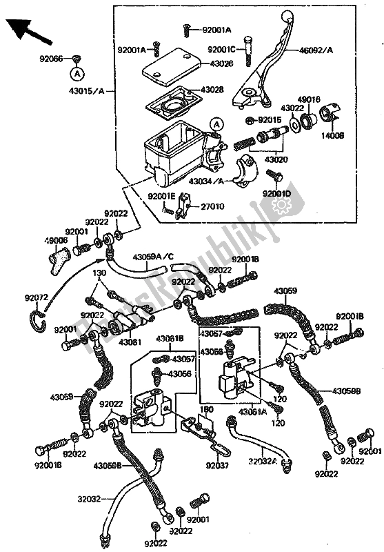 Todas las partes para Cilindro Maestro Delantero de Kawasaki GPZ 1100 1985