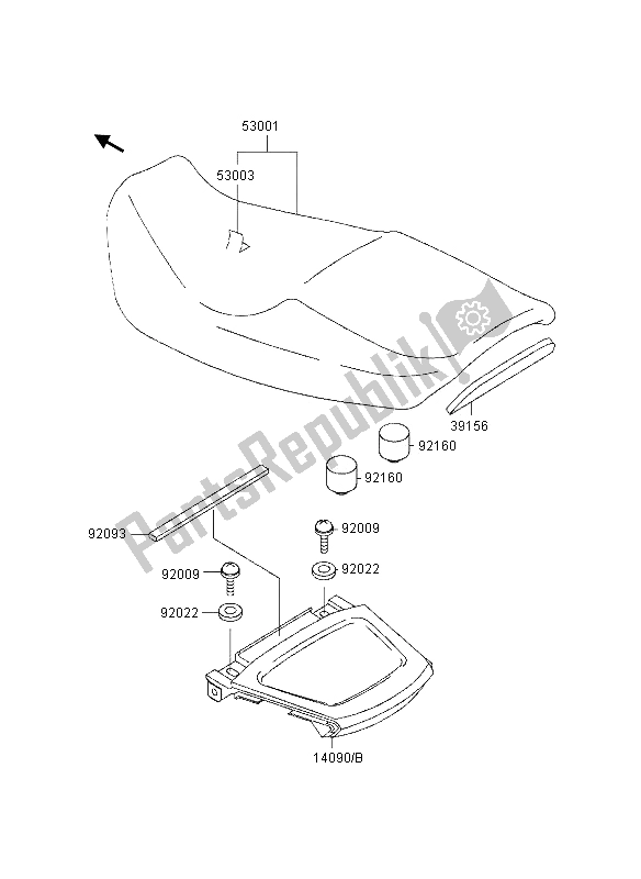 Alle onderdelen voor de Stoel van de Kawasaki GPZ 1100 1995