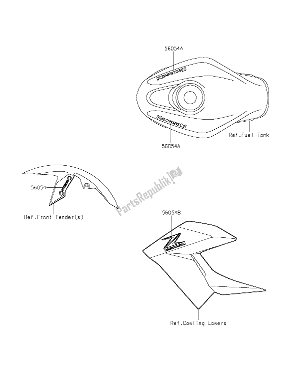 Toutes les pièces pour le Décalcomanies (ébène) du Kawasaki Z 250 SL ABS 2015