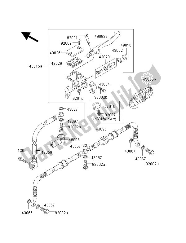 All parts for the Front Master Cylinder of the Kawasaki KVF 400 4X4 2002