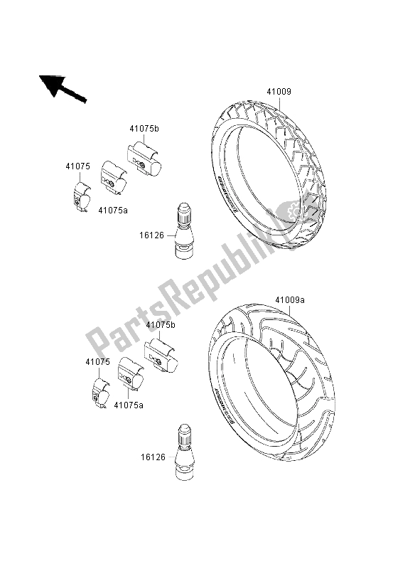 All parts for the Tires of the Kawasaki ZRX 1200 2003