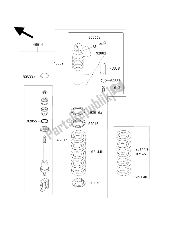 All parts for the Shock Absorber of the Kawasaki KX 85 LW 2001