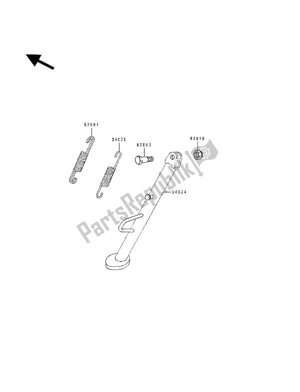 All parts for the Stand(s) of the Kawasaki KLE 500 1992