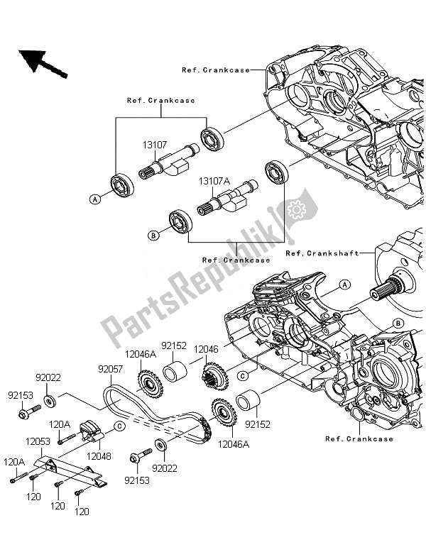 Tutte le parti per il Equilibratore del Kawasaki VN 1700 Voyager Custom ABS 2011