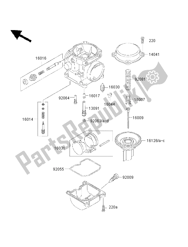 Todas as partes de Partes Do Carburador do Kawasaki EN 500 2002