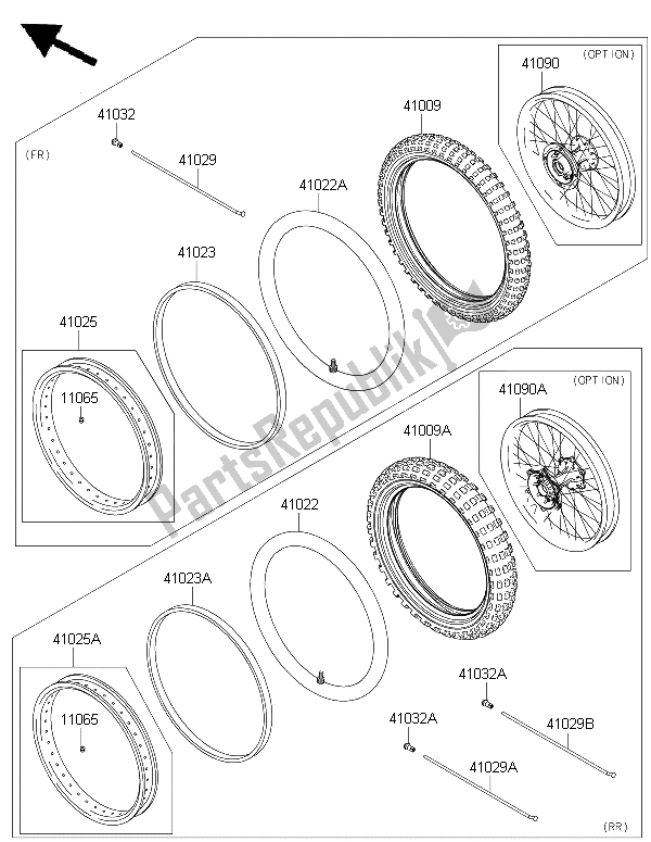 All parts for the Tires of the Kawasaki KLX 250 2015