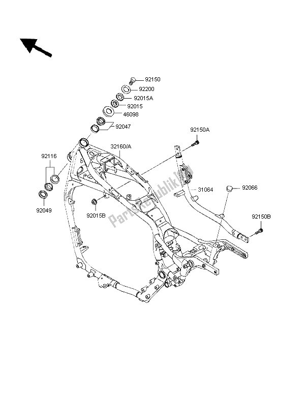 Todas as partes de Quadro, Armação do Kawasaki VN 1500 Classic 1997