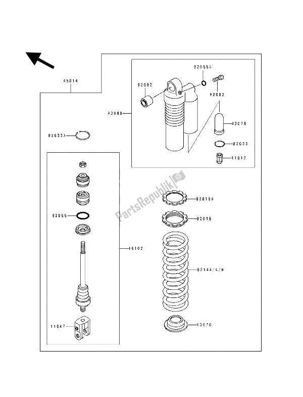Tutte le parti per il Ammortizzatore del Kawasaki KX 80 SW LW 1993