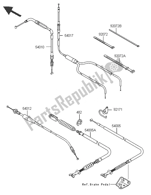 Todas las partes para Cables de Kawasaki KVF 750 4X4 2005