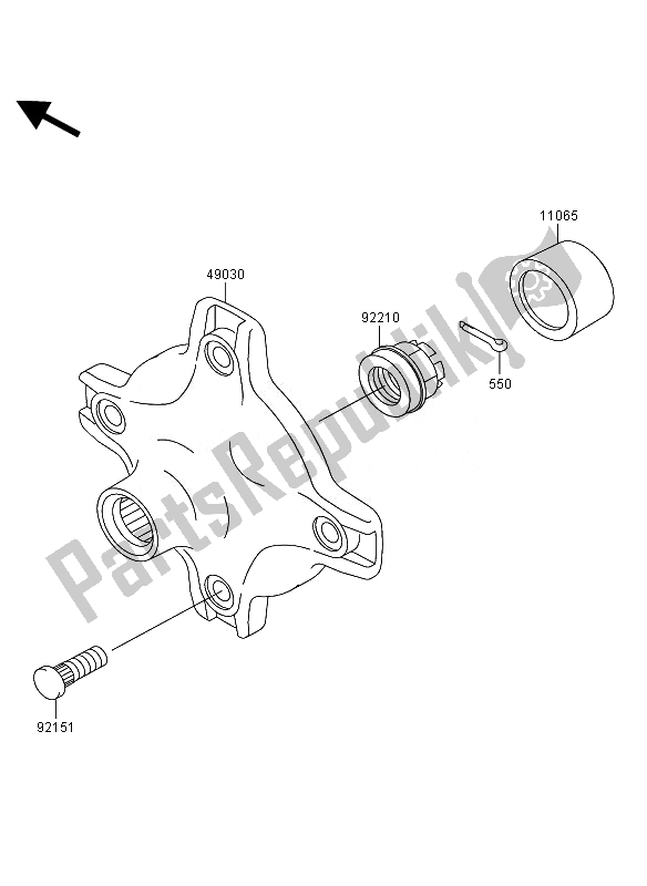 Toutes les pièces pour le Moyeu Arrière du Kawasaki KVF 360 4X4 2007