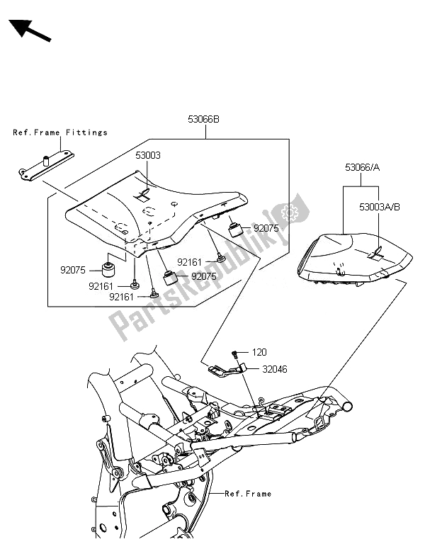 Toutes les pièces pour le Siège du Kawasaki Z 800 ABS BEF 2014