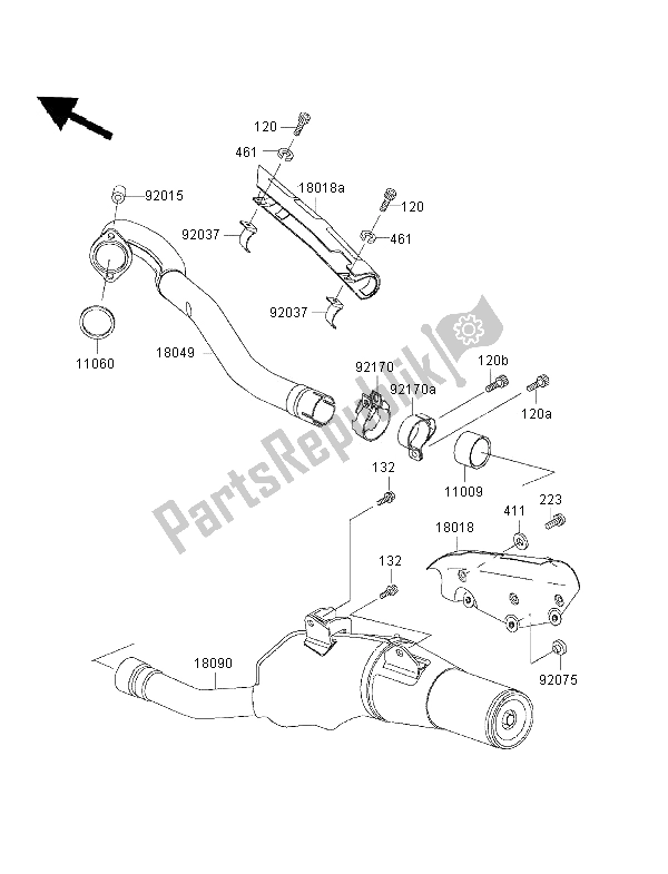 All parts for the Muffler of the Kawasaki KLX 650R 2001