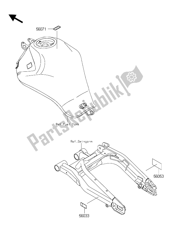 Wszystkie części do Etykiety Kawasaki ER 6N 650 2015