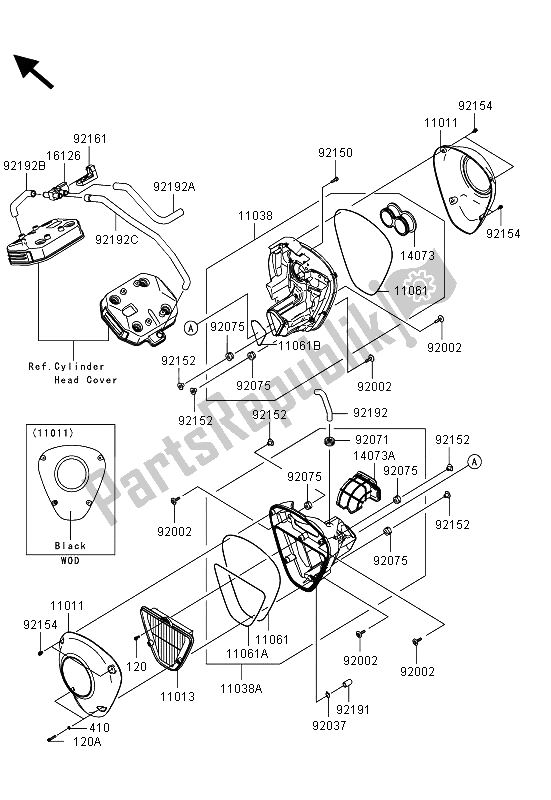 Toutes les pièces pour le Purificateur D'air du Kawasaki VN 1700 Voyager Custom ABS 2013