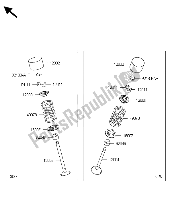 Toutes les pièces pour le Valve (s) du Kawasaki Z 800 CDS 2013