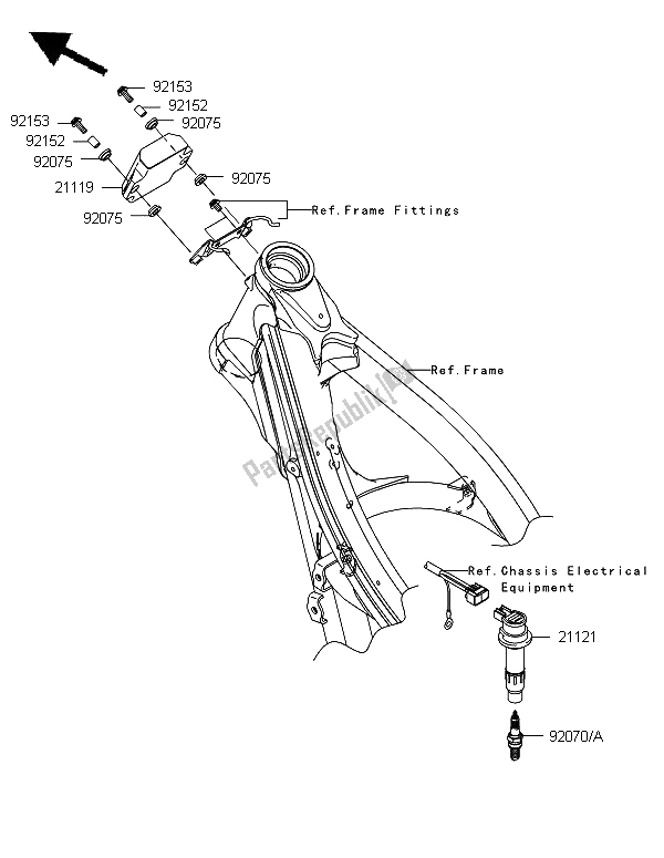 All parts for the Ignition System of the Kawasaki KX 250F 2006